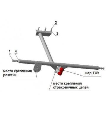 Фаркоп для Lada (Лада) 2104 1984-2012 цельноварной крюк 800кг Автос